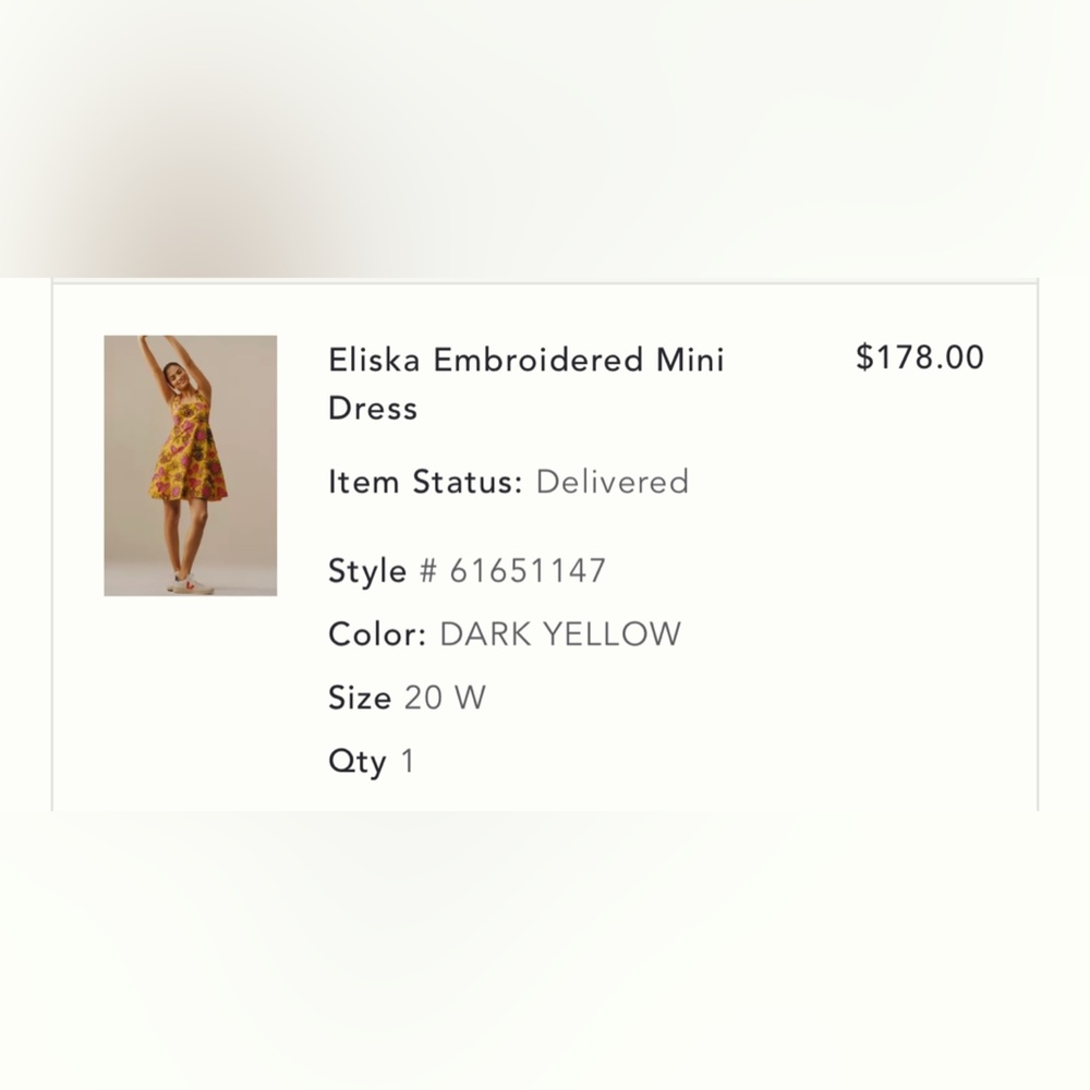 Eliska Embroidered Mini Dress purchased from Anthropologie. - Picture 4 of 7
